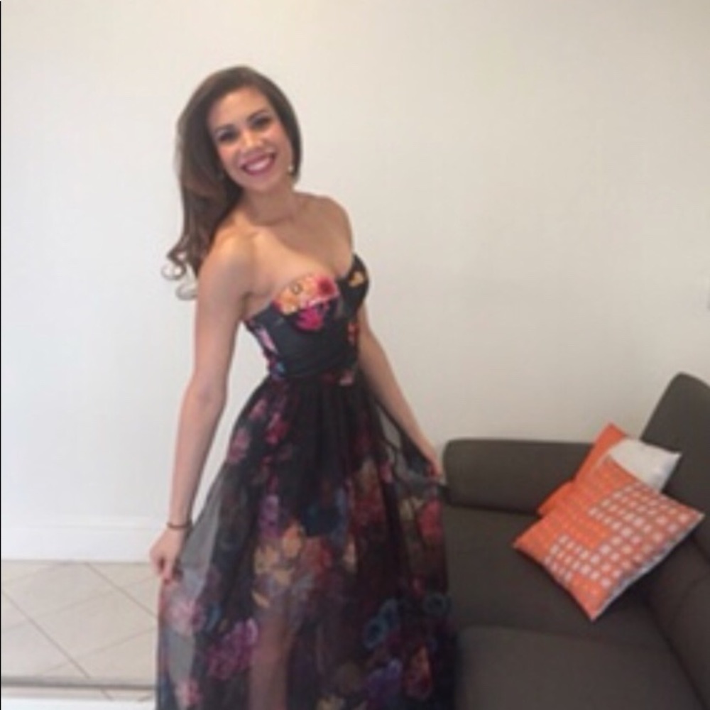 Bebe organza 2 piece floral dress